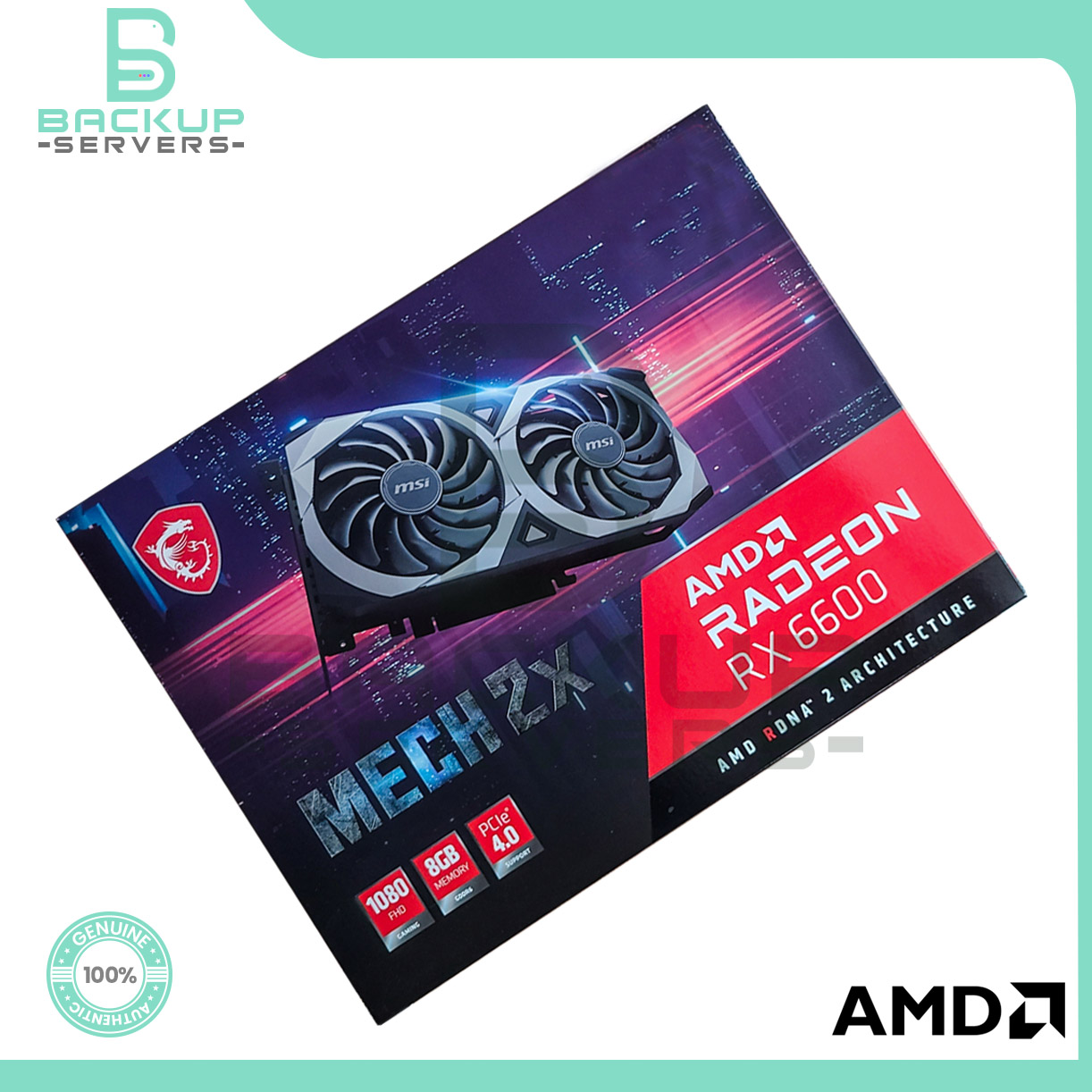 MSI AMD Radeon RX 6600 MECH 2X 8GB GDDR6 PCI-e 4.0 x8 Graphics
